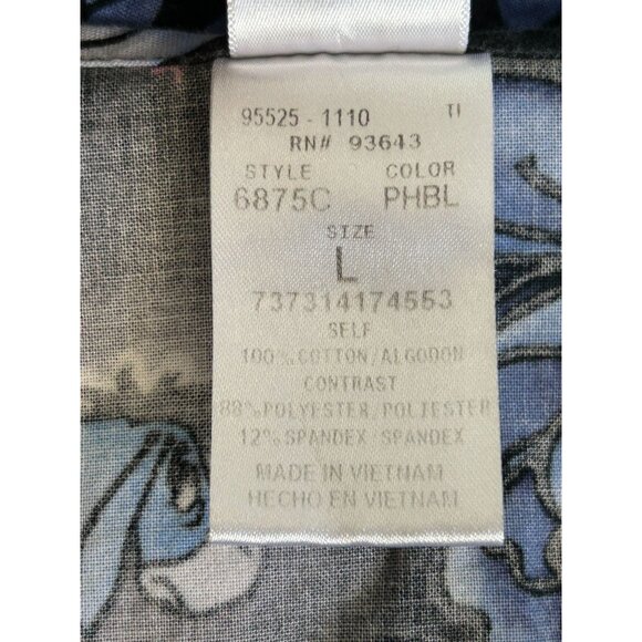 Disney Eeyore Floral Short Sleeve Scrub Top in Black/Blue - Sz L - Picture 6 of 7